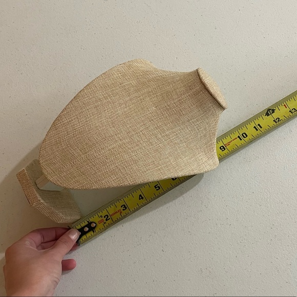 Rare Necklace Display Bust Jewelry Stand Chain Neck Form Tan Burlap Mannequin - Picture 6 of 6